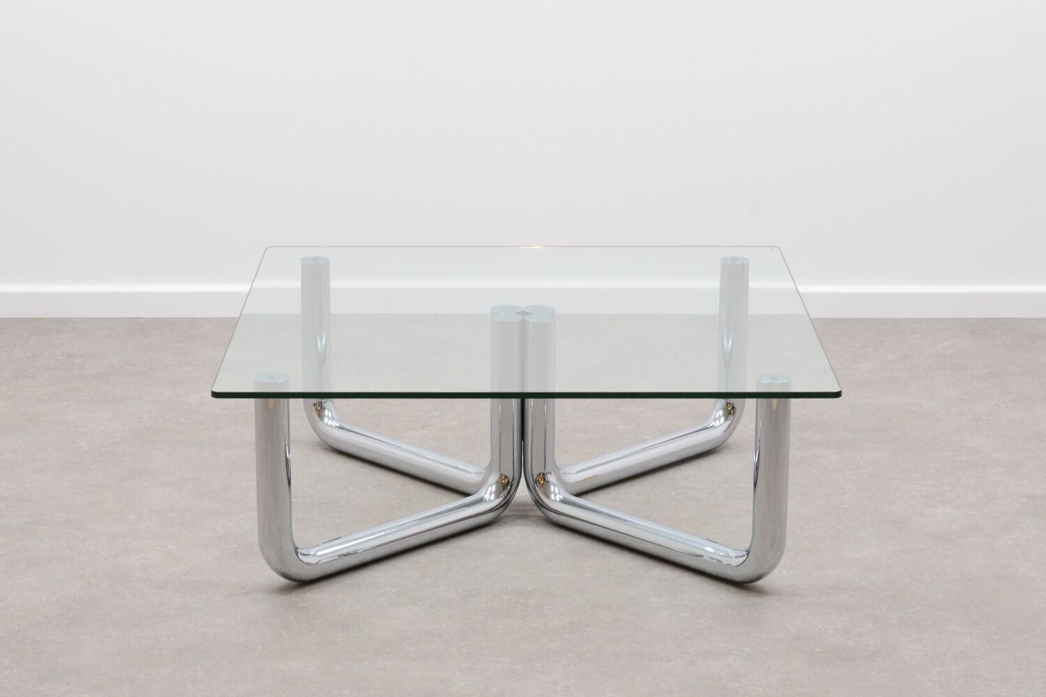 70s design chrome tubular coffee table
