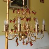 Large Murano Chandelier with Grapes and Leaves