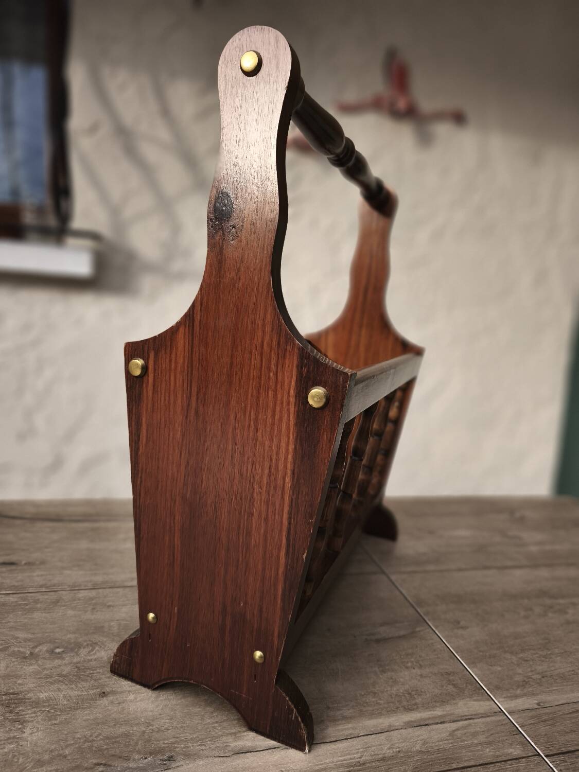 Porte-revues en bois vintage