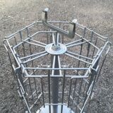 Postcard turnstile display in silver metal
