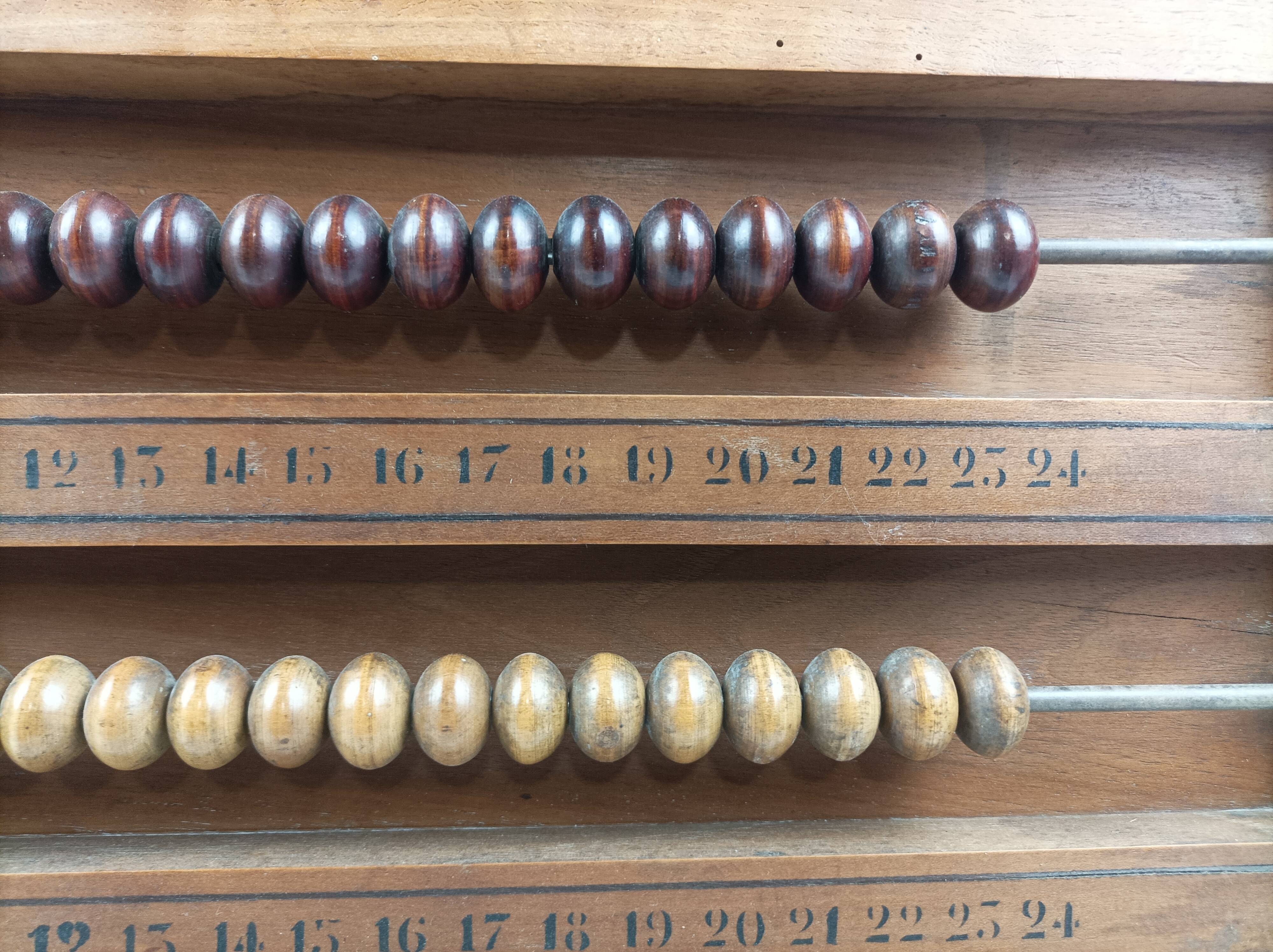 Old billiard abacus with branded slate