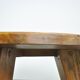 BRUTALIST / massive oak round coffee table / 1970s