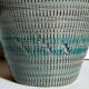 Ceramic vase scarified with gray-blue enamel