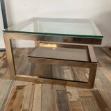 Table Basse « G » par Belgo Chrom plaqué Or 23kt
