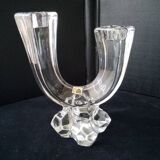 Daum asymmetrical crystal candle holder