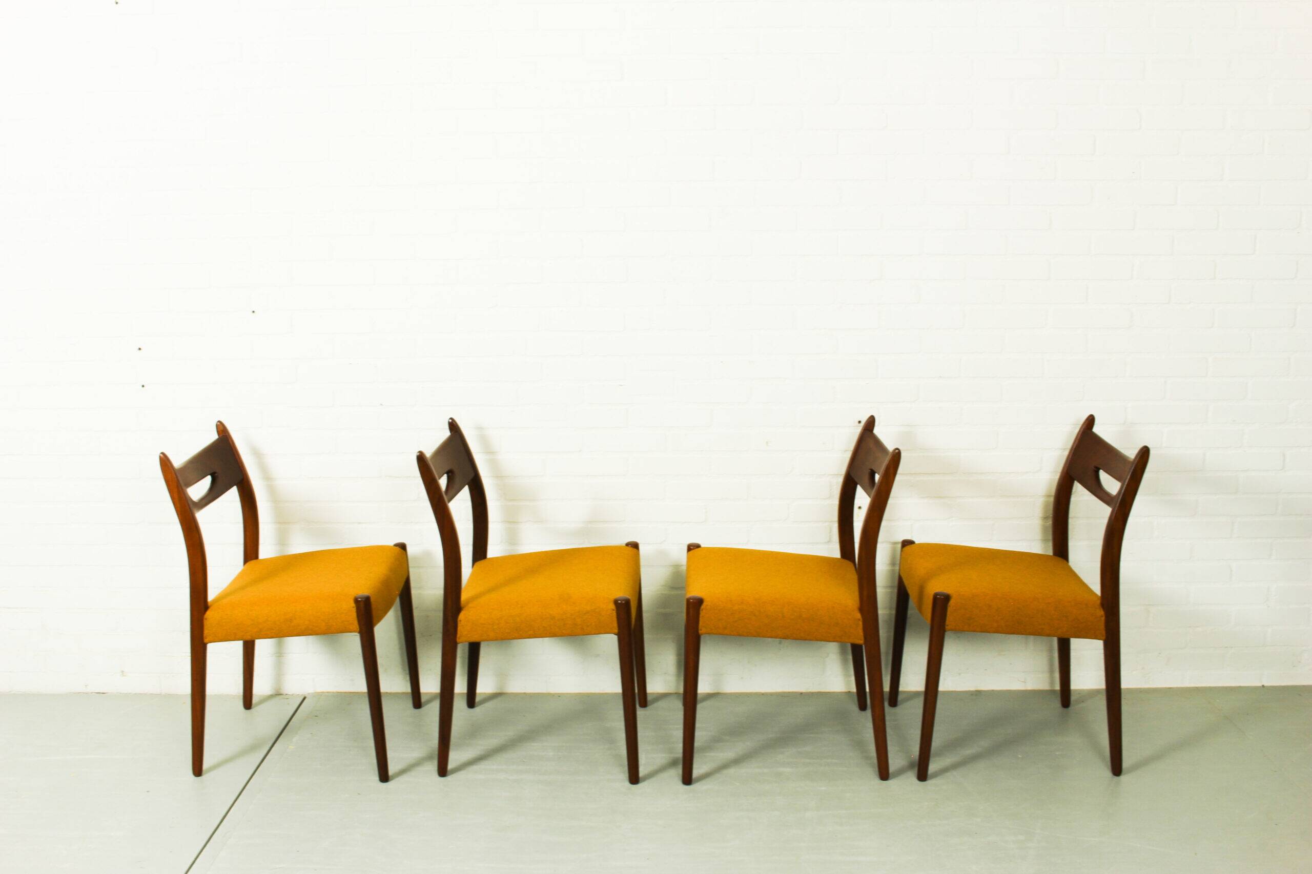 Set of 4 vintage teak armchairs, 1960s