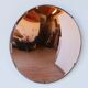 Vintage salmon witch mirror – 50/60 design – 35 cm