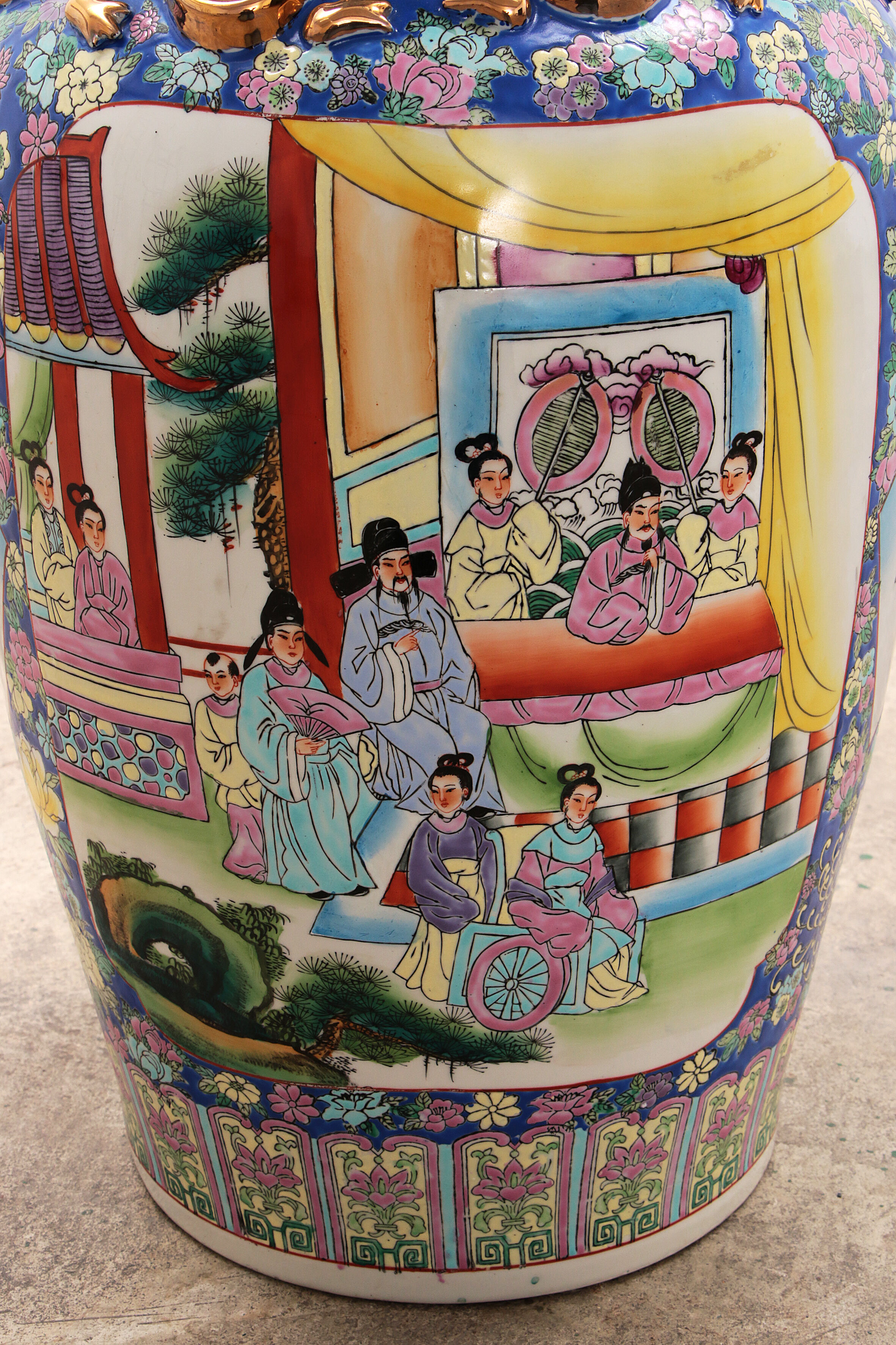 Old Chinese Ceramic Hand Painted Vase, 1920