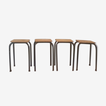 Lot de 4 tabourets style Mullca