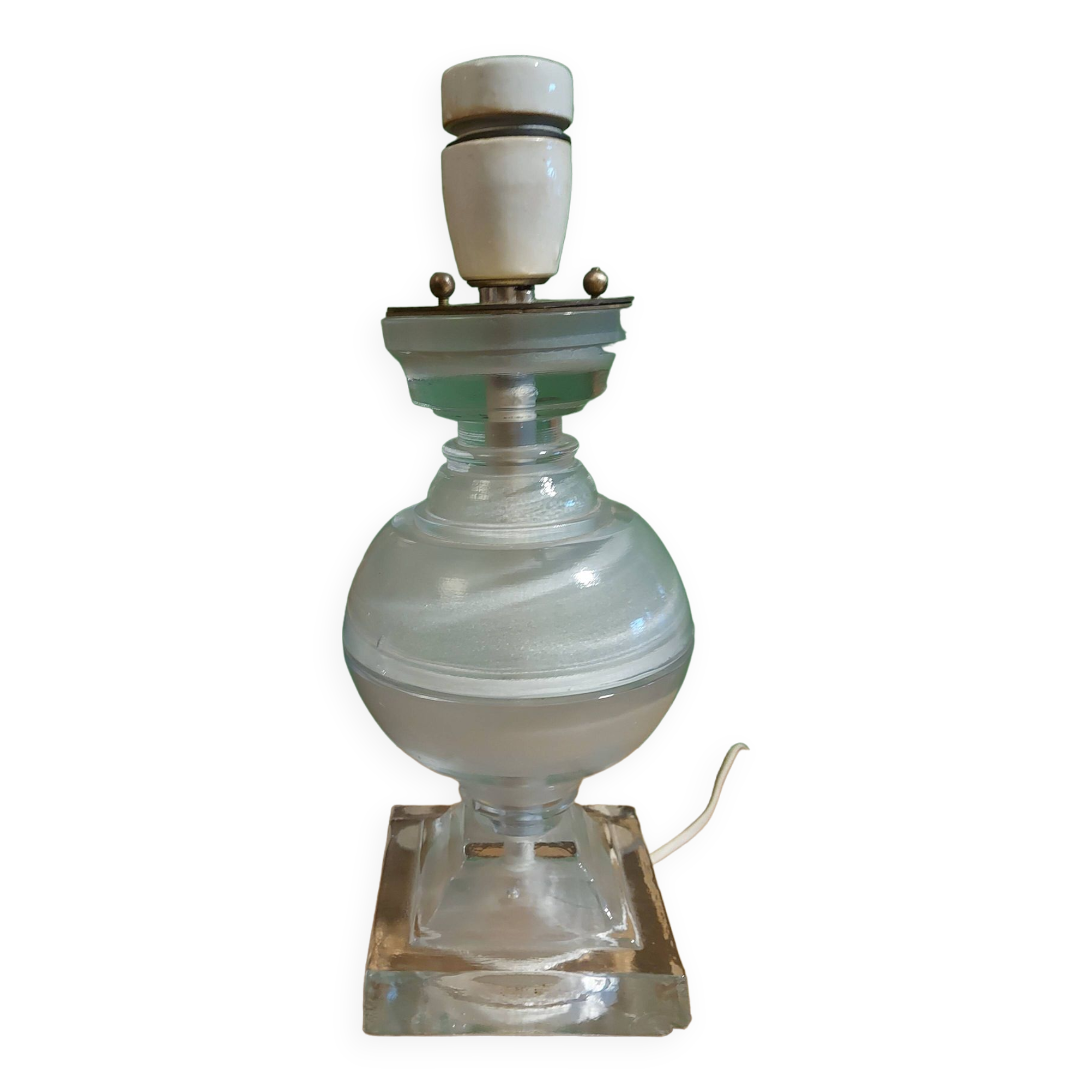Lamp bases in blown glass, molded, Medici, baluster