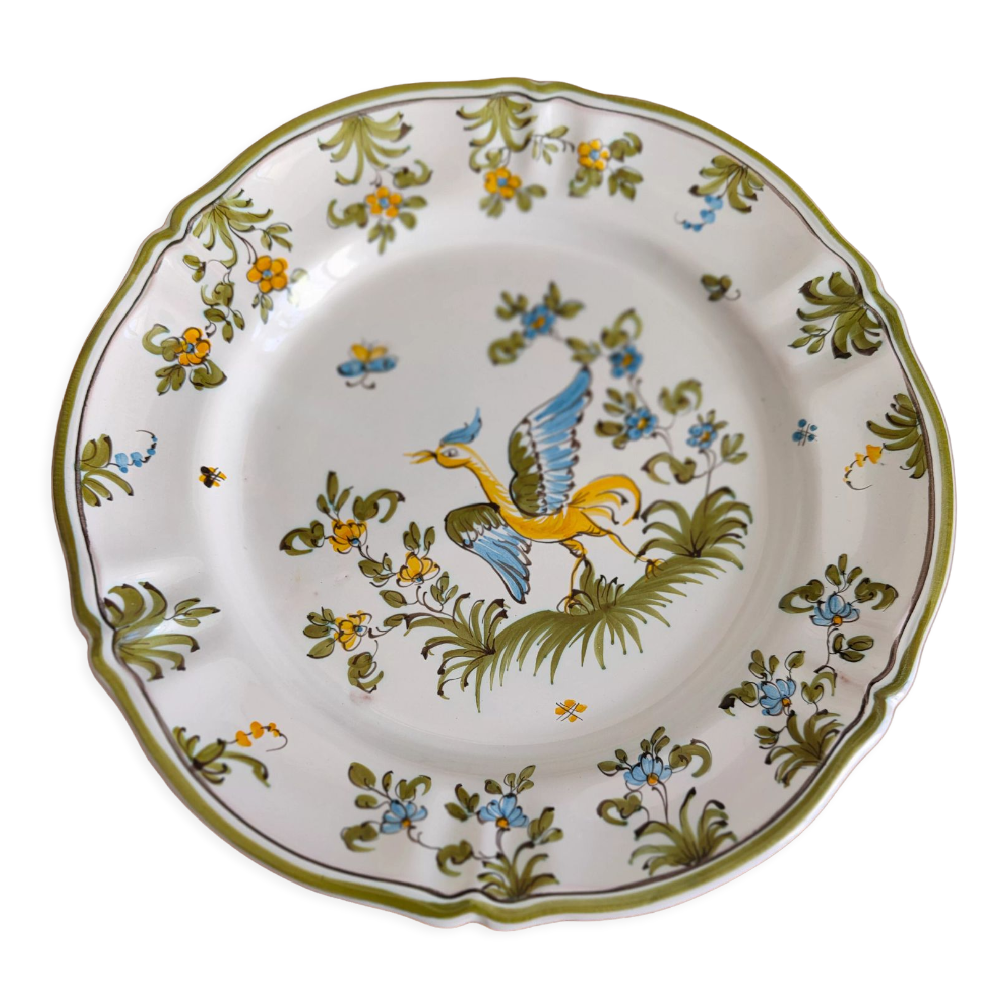 Moustiers plate signed lallier