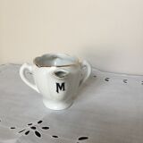 Old white porcelain saucière Fat Maigre