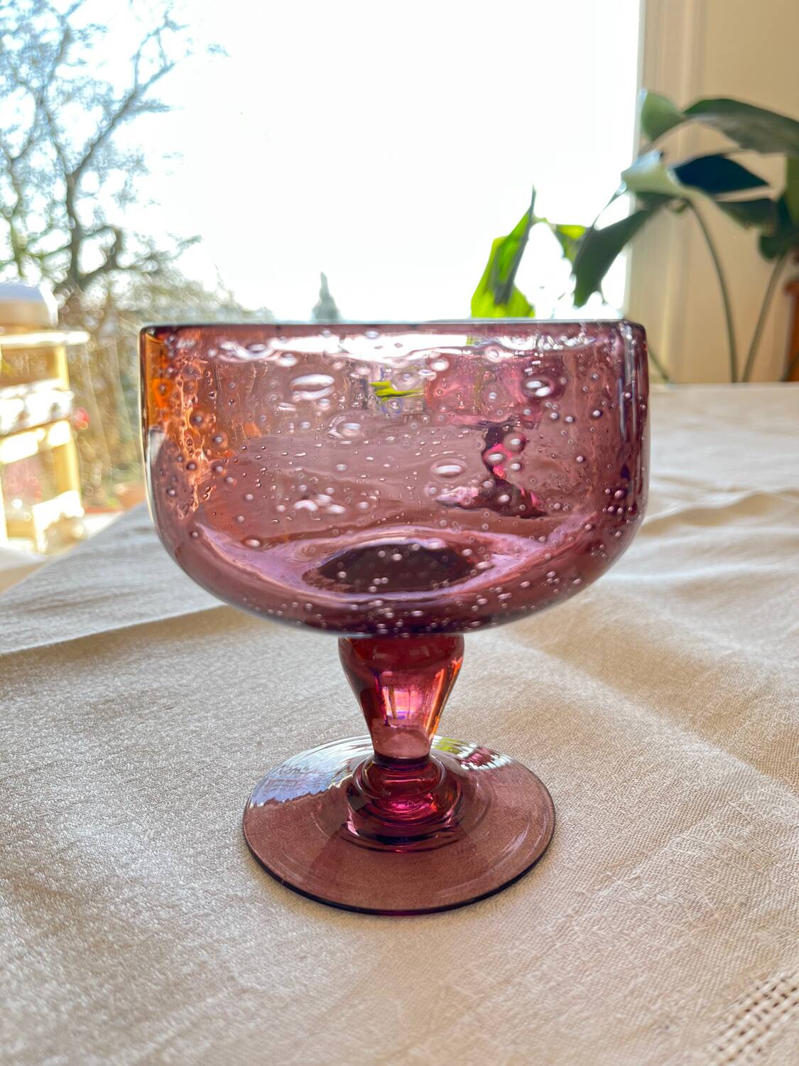 Service en verre bullé