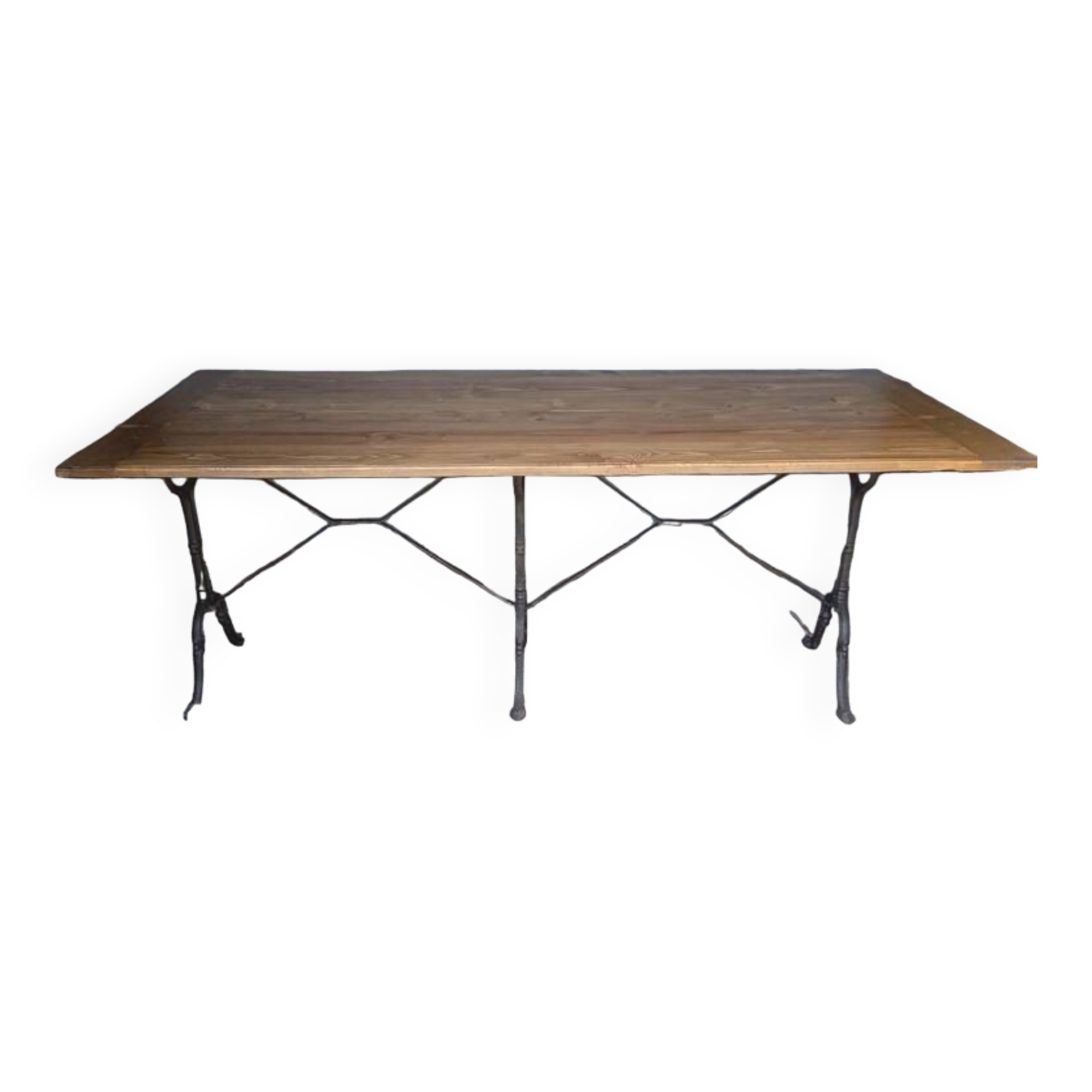 Grande Table bistrot familiale plateau bois 190cm
