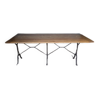 Large family bistro table with wooden top 190cm