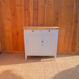 Buffet parisien en bois peint en blanc