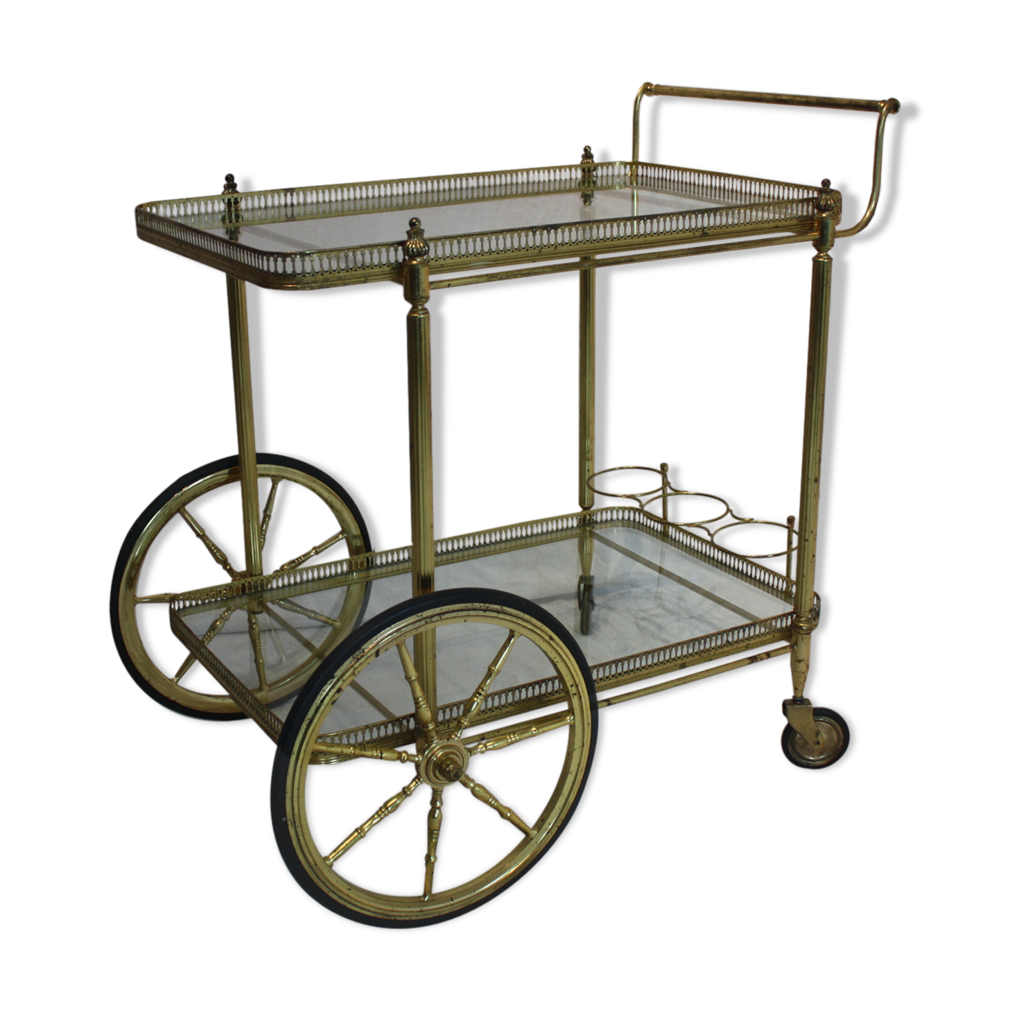 Desserte roulante vintage laiton 1950