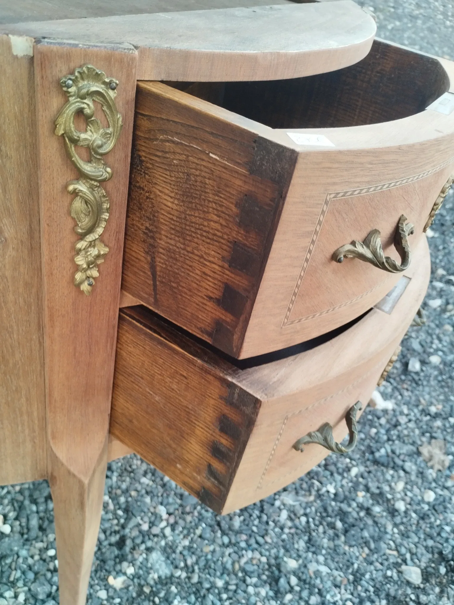 Antique Louis XVI style commode with marble top.
