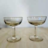 Set of 2 old champagne glasses