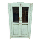 Ancienne armoire vitrée Art déco en teck birman