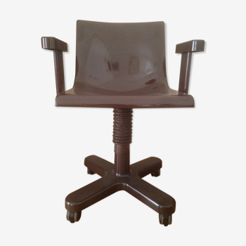 Chaise marron en métal et en plastique par Ettore Sottsass pour Olivetti Synthesis