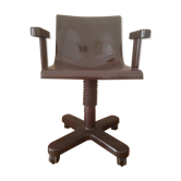 Chaise marron en métal et en plastique par Ettore Sottsass pour Olivetti Synthesis
