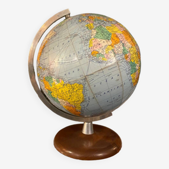 Vintage world map globe.