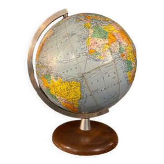 Vintage world map globe.