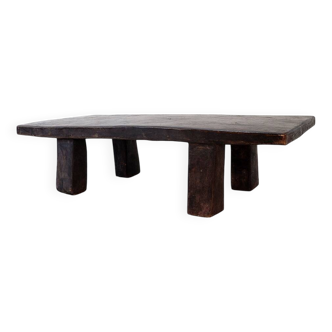 Primitive rustic brutalist bench or coffee table - 20th