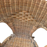 Pair of rattan chairs for outdoor indoor garden living room