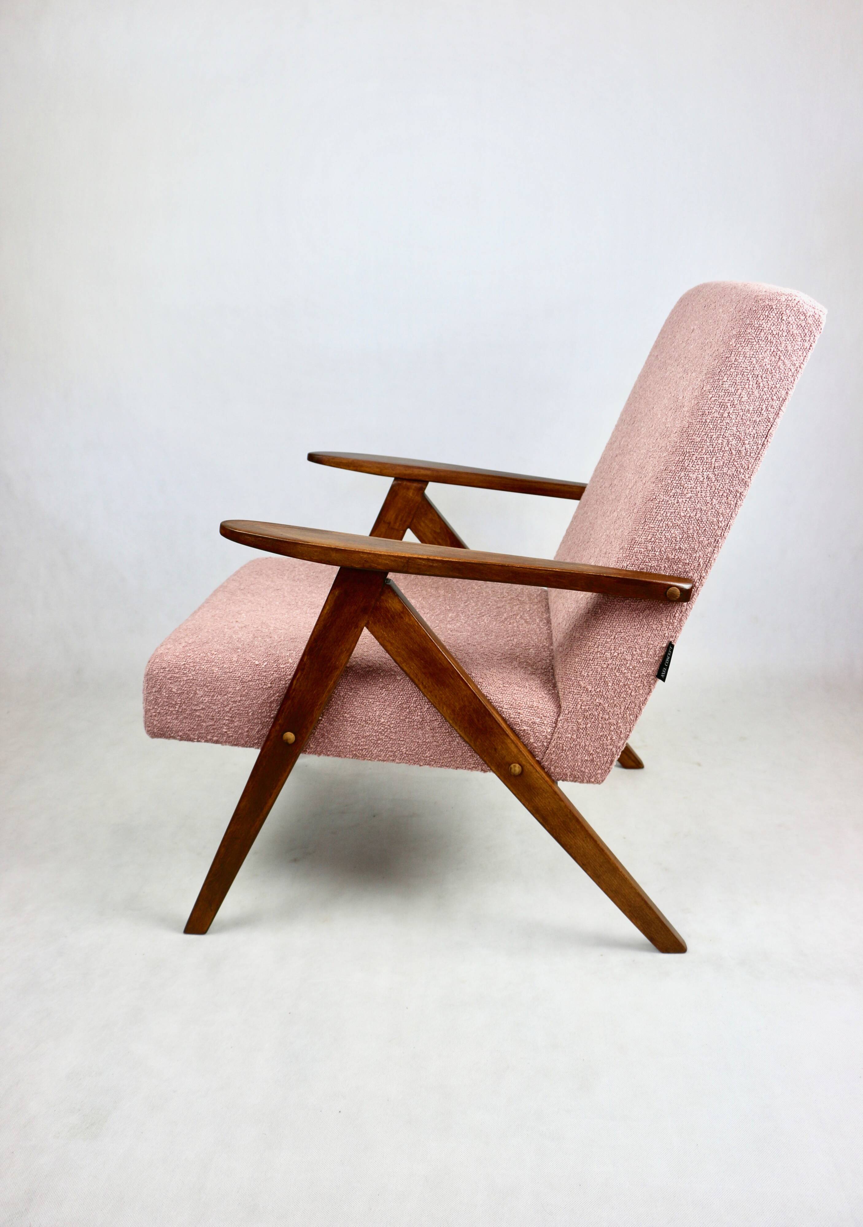 Vintage armchair B-310 VAR pink structural boucle 1970s - 2 pieces available