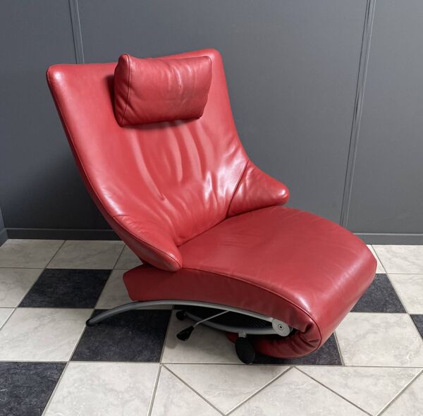 Chaise relax pliable rouge par Stefan Heiliger modèle Solo 699 pour WK Wohnen