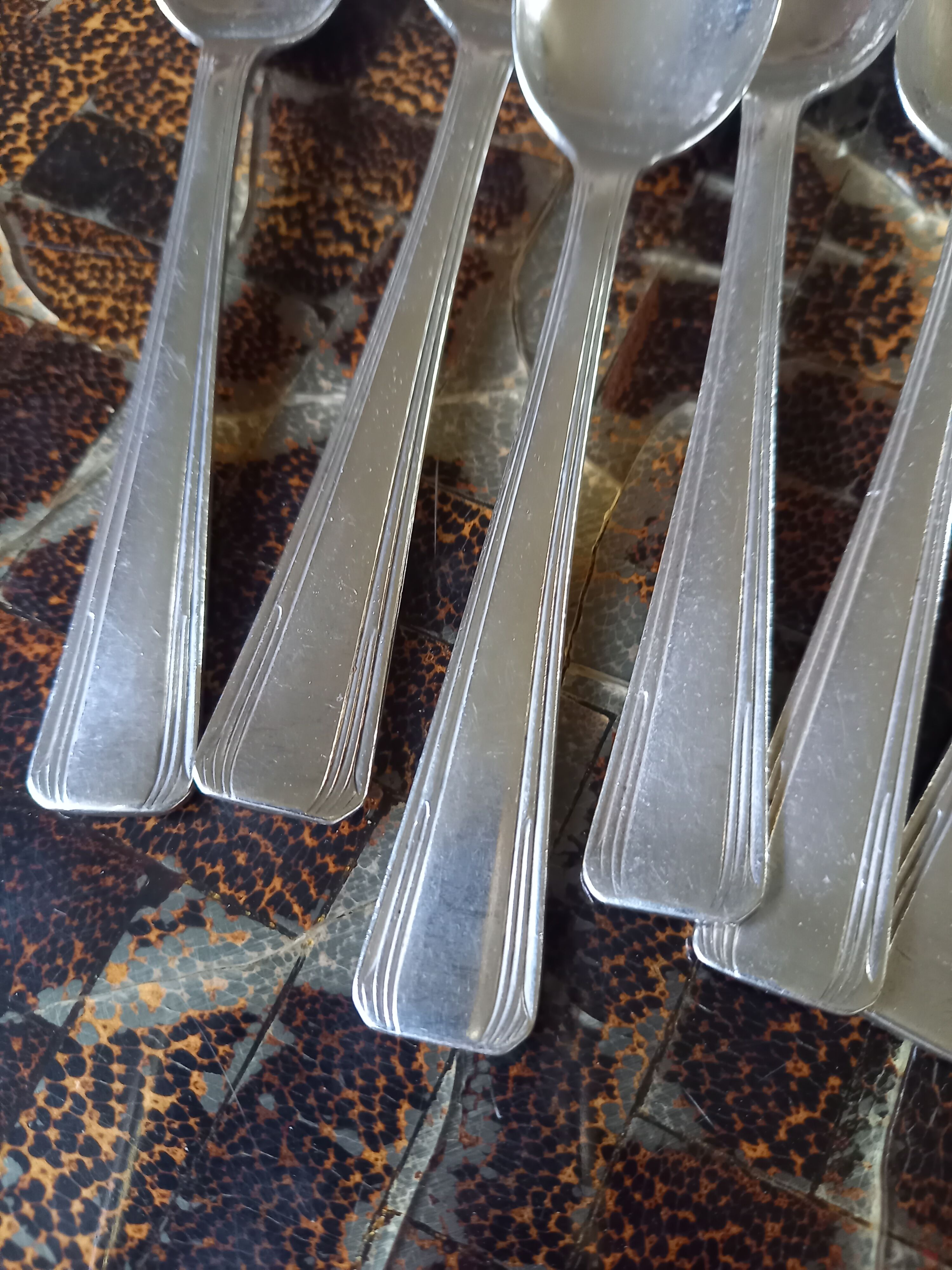 Lot 6 small spoons Ercuis silver metal