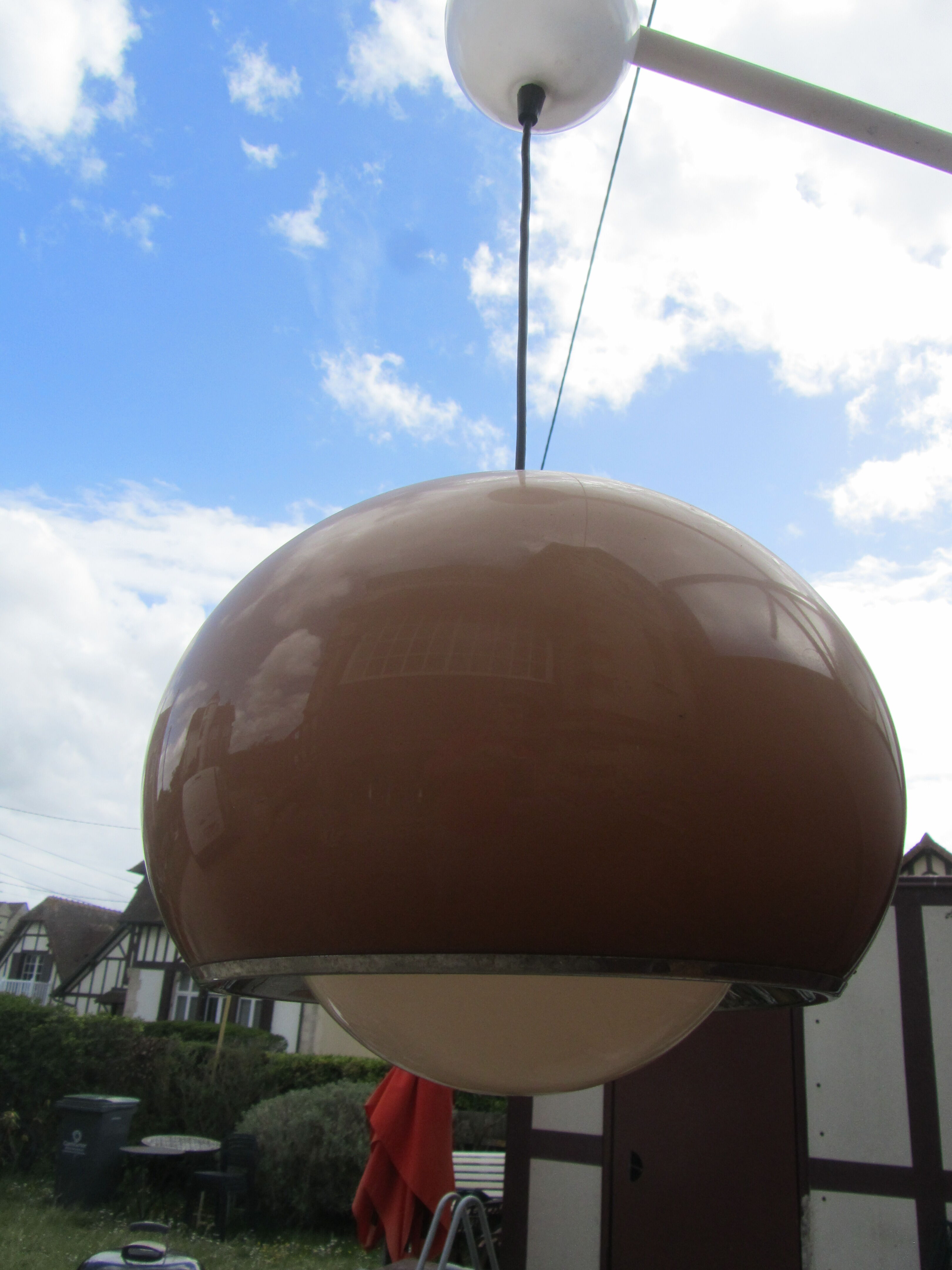 70s plastic ball chandelier