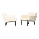 Pair of cream wool lounge chairs Martin Visser SZ48