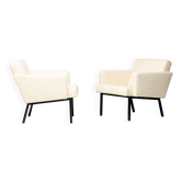 Paire de fauteuils de salon en laine crème Martin Visser SZ48