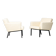 Pair of cream wool lounge chairs Martin Visser SZ48