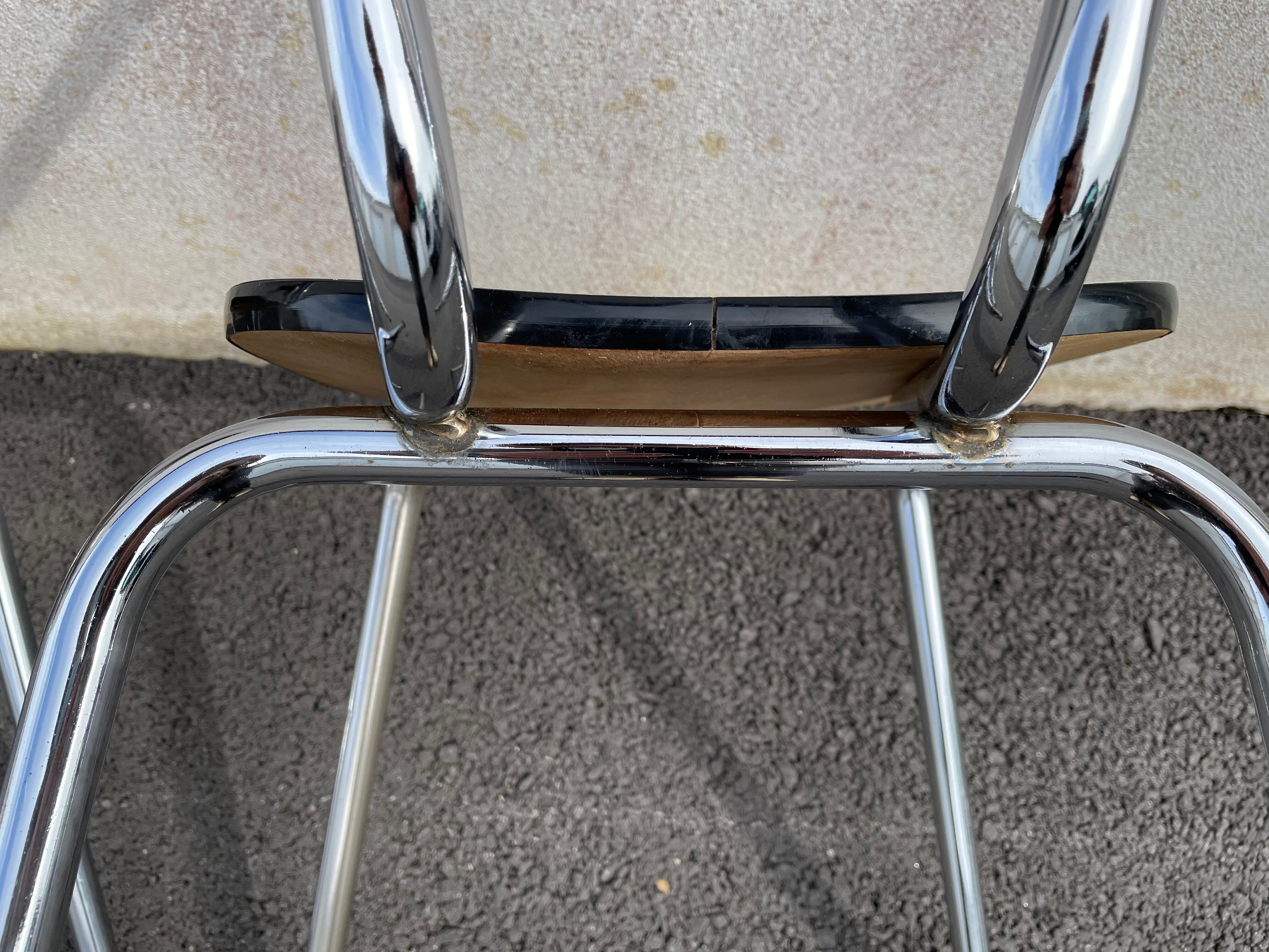Black marbled formica chairs