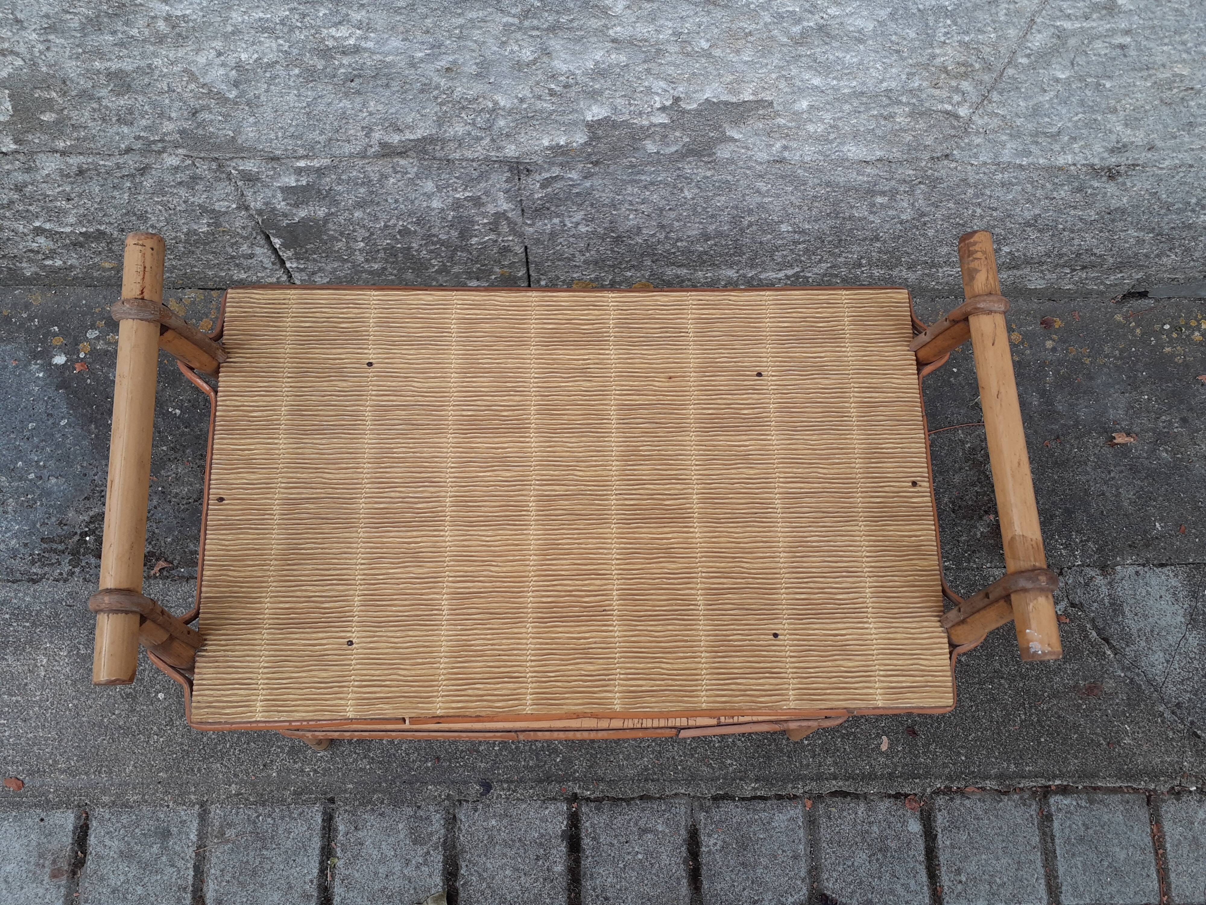 Vintage rattan side table
