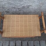 Table d'appoint en rotin vintage