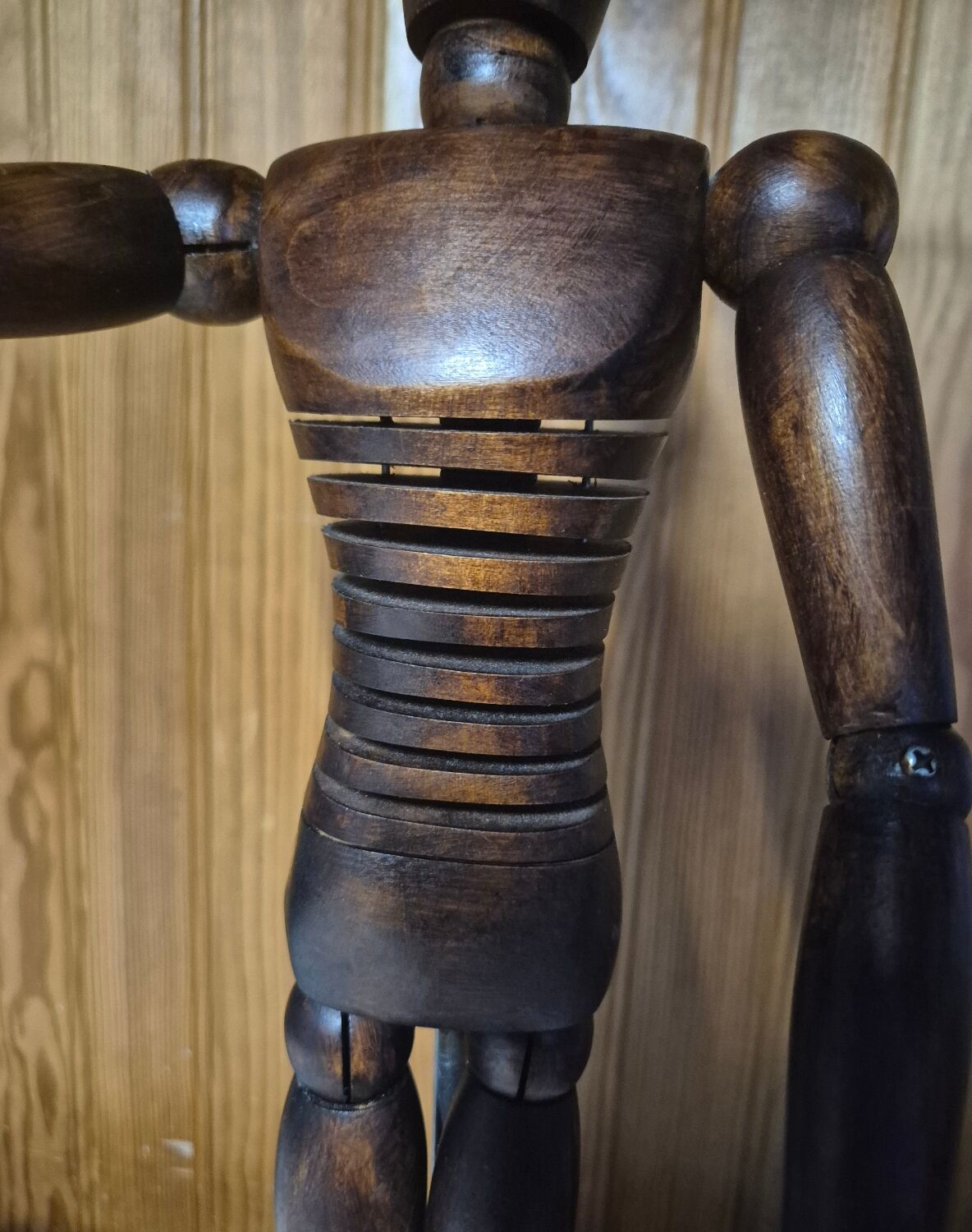 Antique wooden articulated artist's mannequin