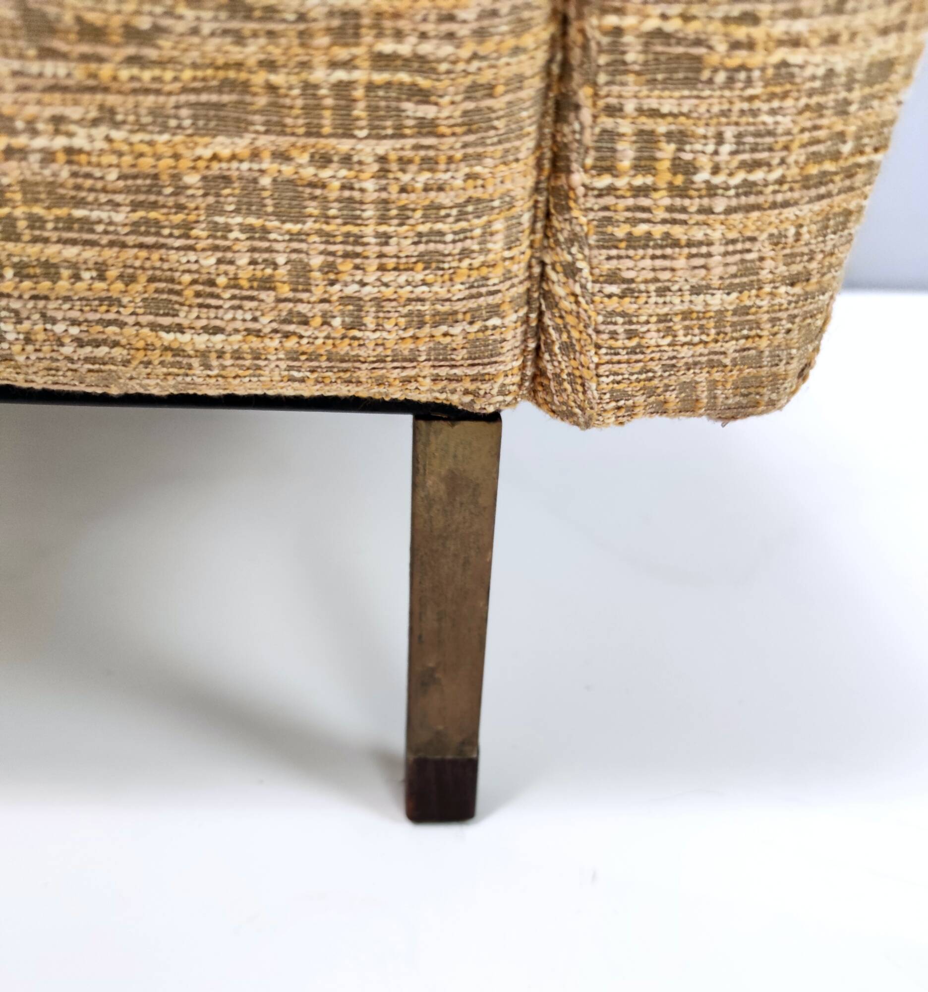 High-Quality Vintage Goldenrod Fabric Armchair, Italy