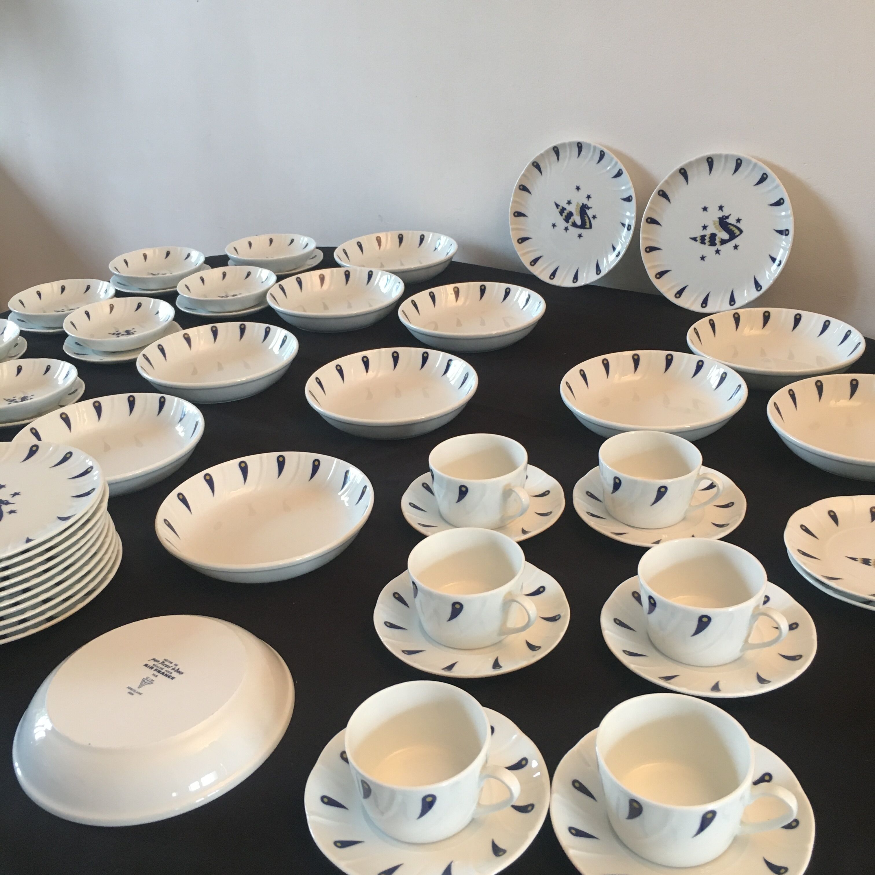 58 service pieces by Jean Picart le Doux for Air France