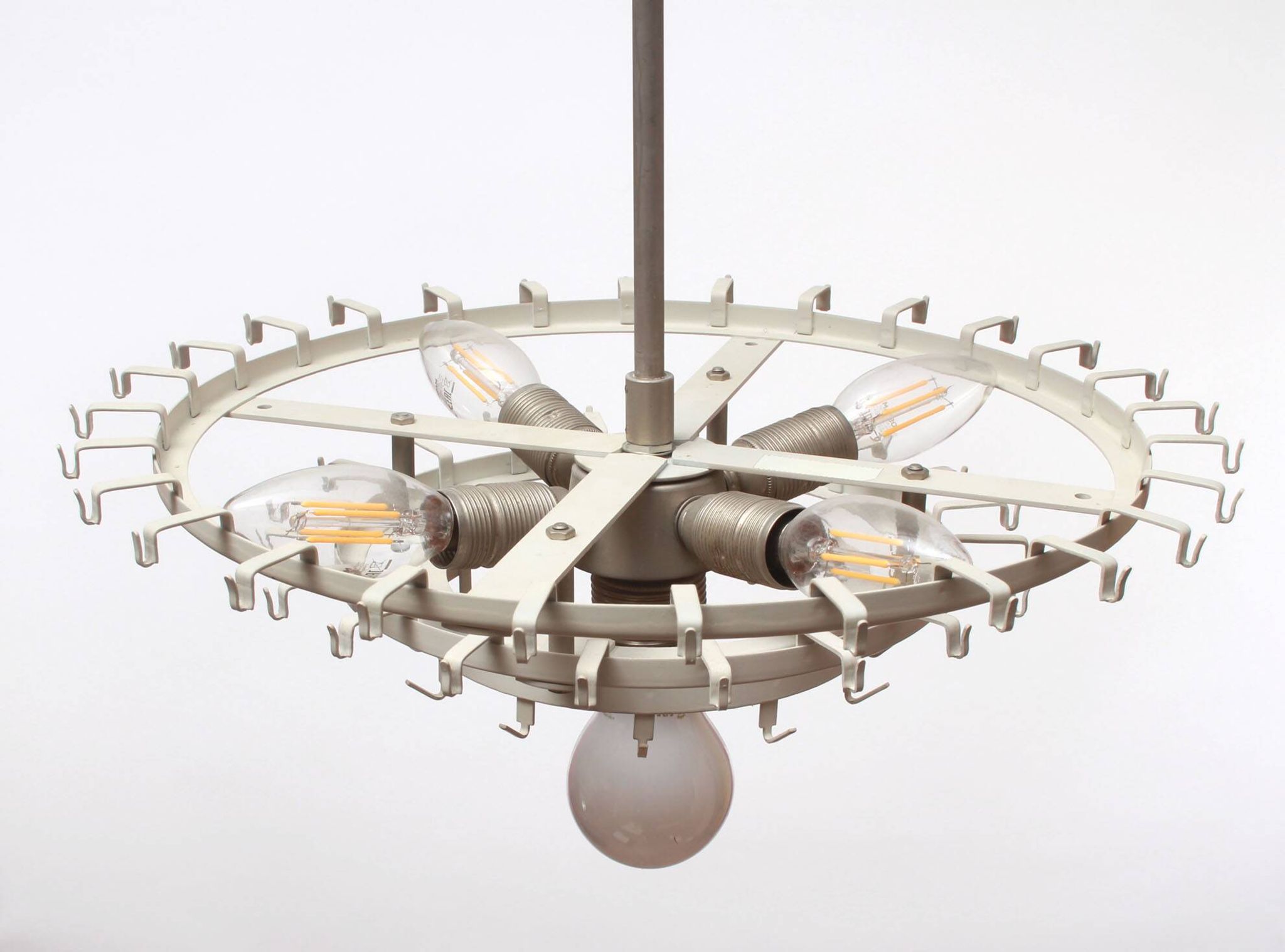 German 1960s chandelier with 60 cristall glass tubes