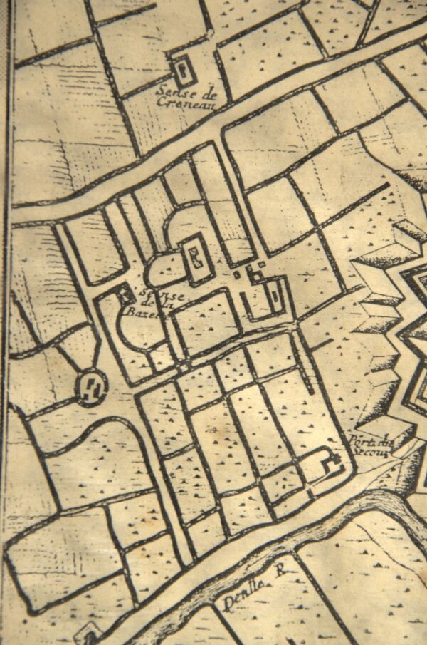 Gravure ancienne encadrée de Lille, chez Pierre Mortier, Amsterdam, 50x37cm