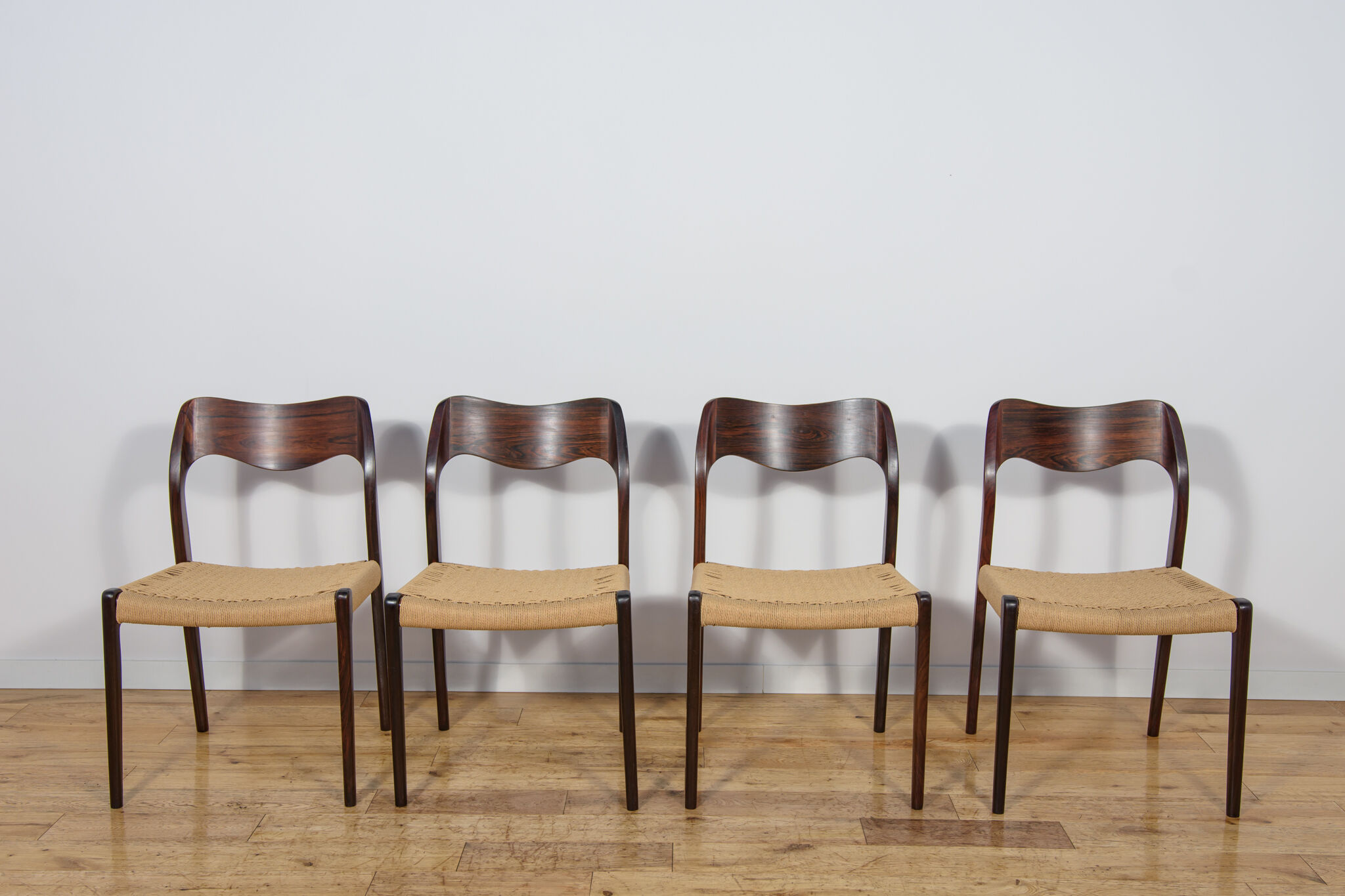 Chaises de salle à manger en palissandre modèle 71 de Niels Moller de J.L. Møllers, années 1960, ensemble de 4.