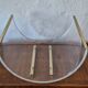 Italian magazine rack in acrylic and solid brass, 1970s
