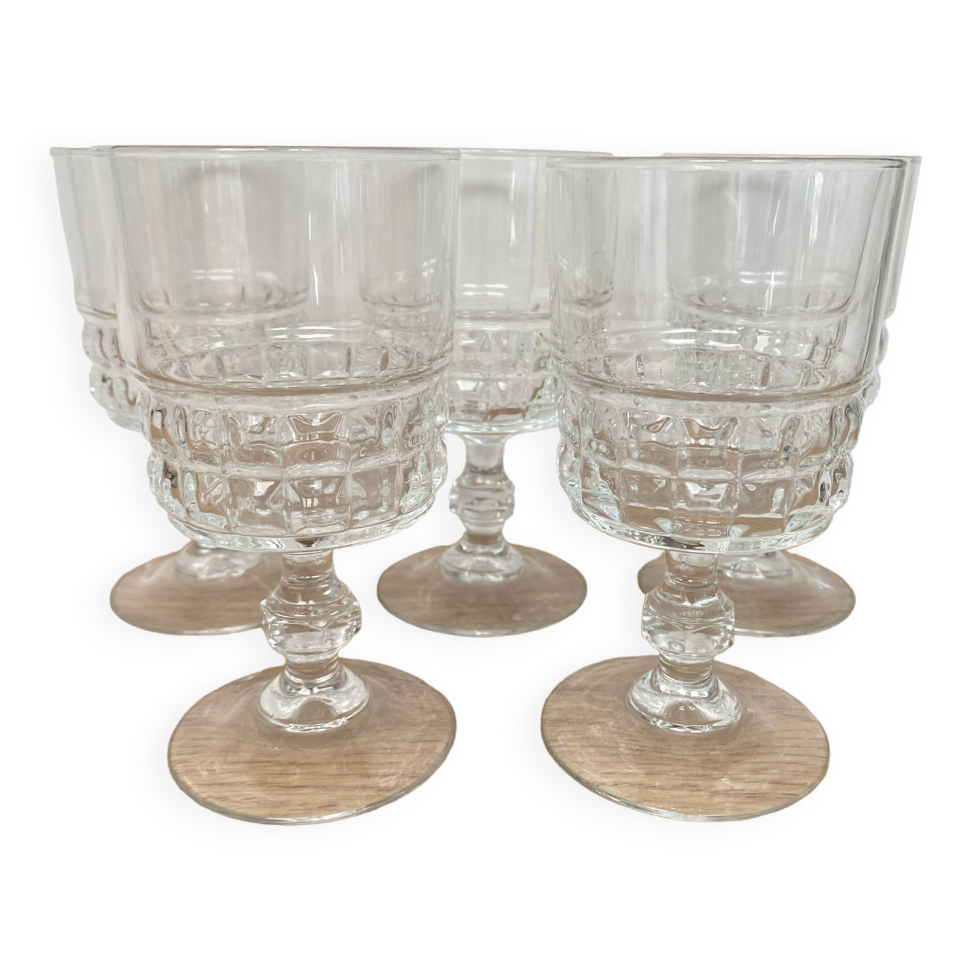 Set of 5 Luminarc Quadrille water glasses