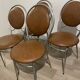 4 vintage chairs – metal & faux leather – 1960s/70s
