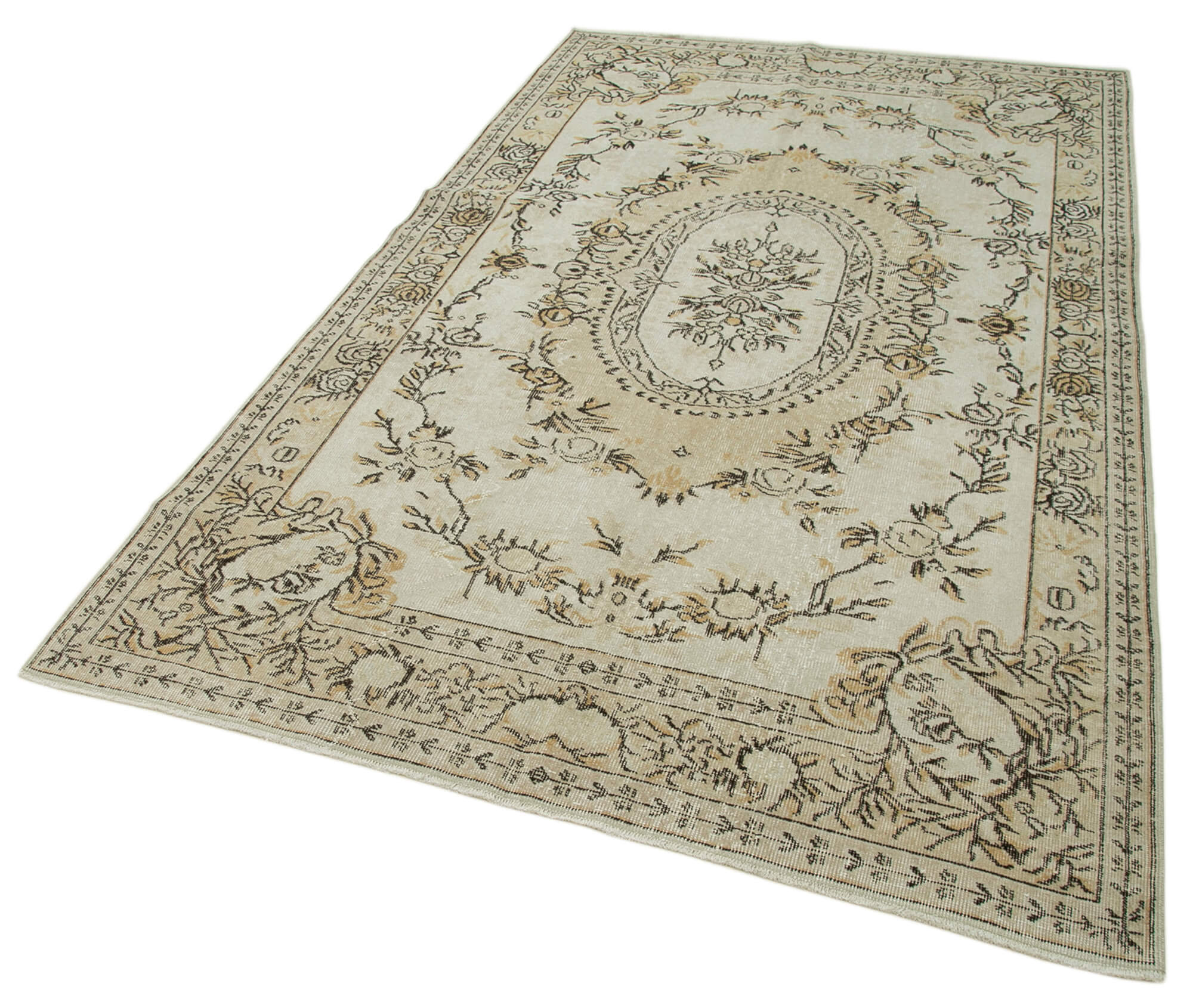 Handwoven one-of-a-kind anatolian beige carpet 160 cm x 271 cm